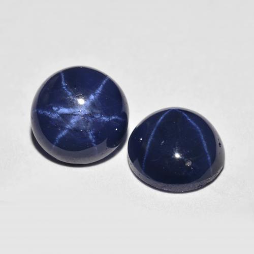 3.68 ctw Blue Star Sapphire Stones, Natural Star Sapphire in Round Cabochon Shape for Sale