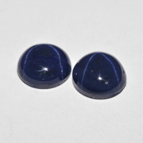 Star Sapphire Gemstones in 7 mm (calibrated) Size for Sale, Star Sapphire Stones in Navy Blue Color