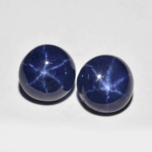 Navy Blue Star Sapphire Gem - 1.5ct Round Cabochon (ID: 615295)