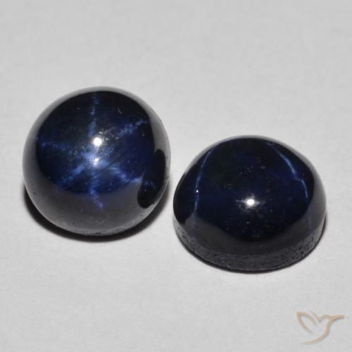 3.09 ctw Blue Star Sapphire Stones, Natural Star Sapphire in Round Cabochon Shape for Sale