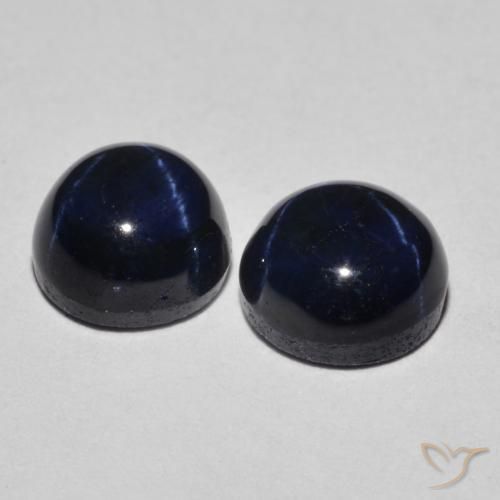 Star Sapphire Gemstones in 6 mm (calibrated) Size for Sale, Star Sapphire Stones in Deep Blue Color
