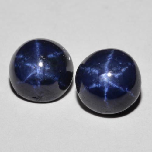Dark Blue Star Sapphire Gem - 1.4ct Round Cabochon (ID: 615335)