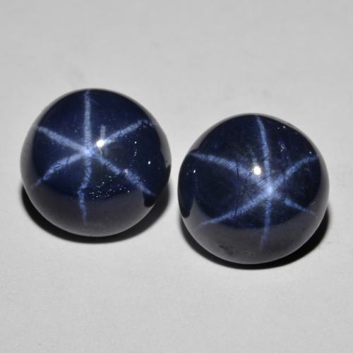 Deep Navy Blue Star Sapphire Gem - 4.4ct Round Cabochon (ID: 615337)