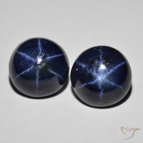 8.93 ct Blue Star Sapphire, 9.2 mm Round Cut From Thailand, Photo A