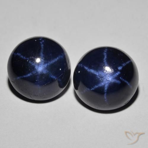 9.83 ct Blue Star Sapphire, 9.1 mm Round Cut From Thailand, Photo A