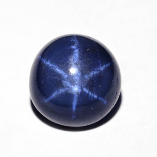 ネイビーブルー スターサファイア 宝石 - 4.6ct ラウンドカボション (ID: 615496)