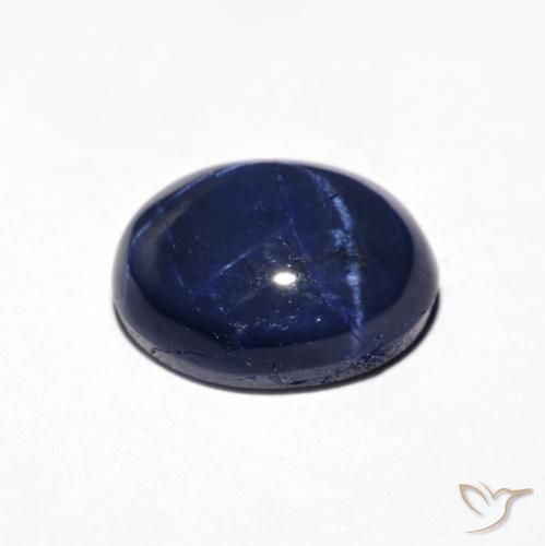 Star Sapphire Gemstone in 10 x 8 mm (calibrated) Size for Sale, Star Sapphire Stone in Navy Blue Color