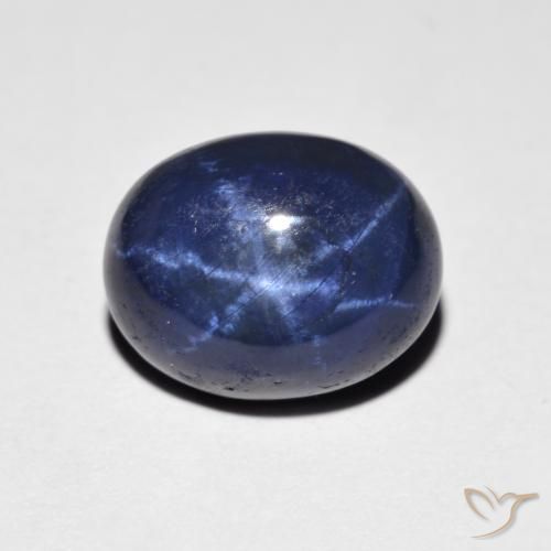 4.99 ct Blue Star Sapphire, 10.2 x 8.1 mm Oval Cut From Thailand, Photo A