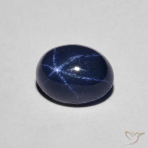1.58 ct Blue Star Sapphire Stone, Natural Star Sapphire in Oval Cabochon Shape for Sale