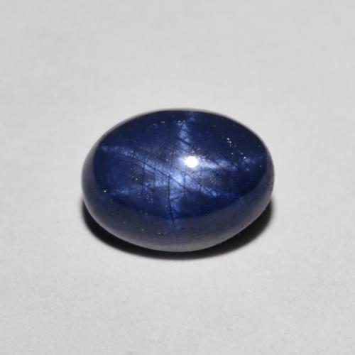 1,53 ct ovaler blauer Sternsaphir aus Thailand, Größe 7 x 5,3mm, natürlicher Edelstein, Opaque Reinheit, 1 Stück ovaler Sternsaphir, Mohs-Härte von 9 Geeignet für den täglichen Gebrauch im Schmuck , Photo A