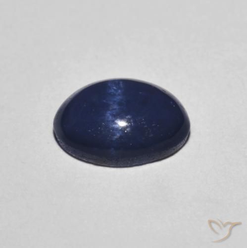 Star Sapphire Gemstone in 8 x 6 mm (calibrated) Size for Sale, Star Sapphire Stone in Navy Blue Color