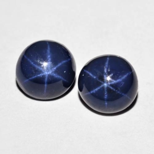 4.87 ct Blue Star Sapphire, 7.3 mm Round Cut From Thailand, Photo A