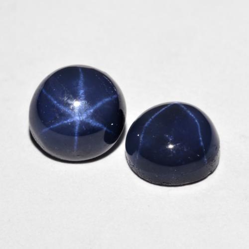 4.87 ctw Blue Star Sapphire Stones, Natural Star Sapphire in Round Cabochon Shape for Sale