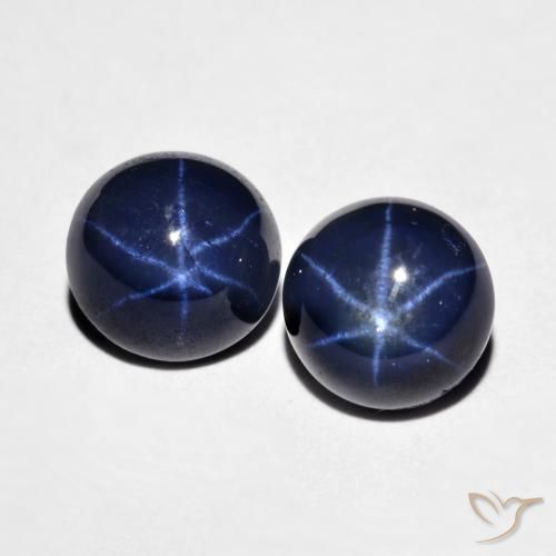 4.88 ct Blue Star Sapphire, 7.2 mm Round Cut From Thailand, Photo A