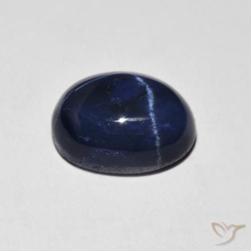 Star Sapphire Gemstone in 9 x 7 mm (calibrated) Size for Sale, Star Sapphire Stone in Navy Blue Color