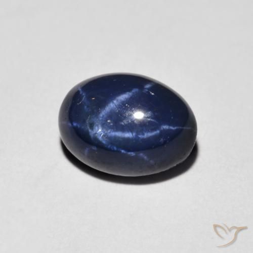 1.58 ct Blue Star Sapphire Stone, Natural Star Sapphire in Oval Cabochon Shape for Sale