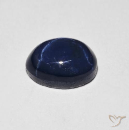 Star Sapphire Gemstone in 7.2 x 5.2 mm Size for Sale, Star Sapphire Stone in Navy Blue Color