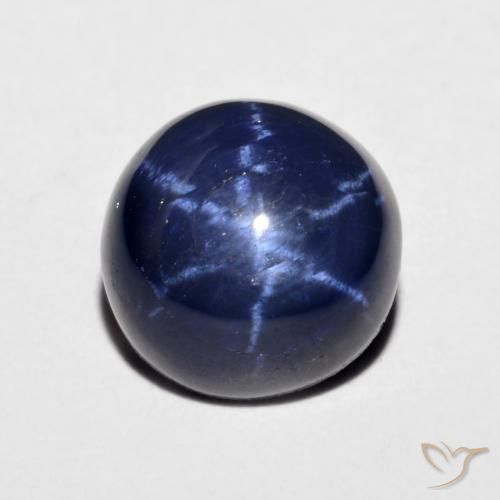 4.46 ct Blue Star Sapphire Stone, Natural Star Sapphire in Round Cabochon Shape for Sale