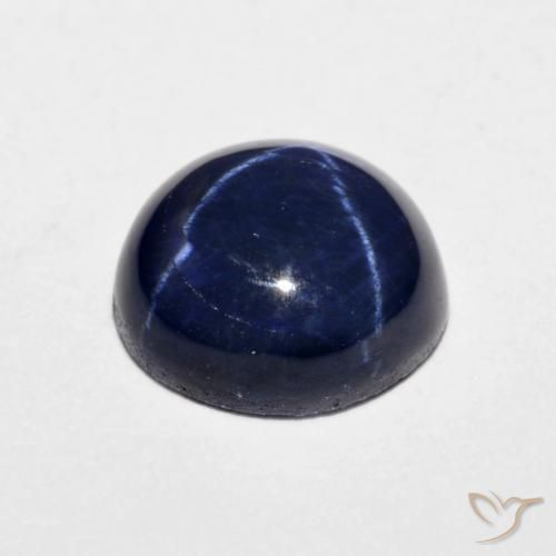Star Sapphire Gemstone in 9.5 mm (calibrated) Size for Sale, Star Sapphire Stone in Navy Blue Color