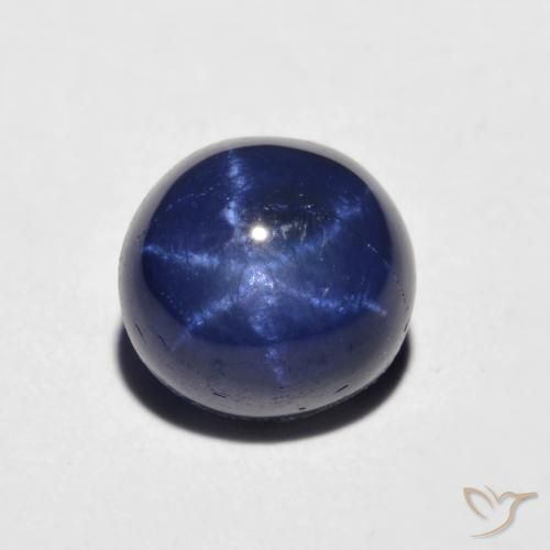 2.49ct Round Navy Blue Star Sapphire from Thailand, Dimension 7.2mm, Natural diffused Gemstone, Opaque Clarity, 1pc Round Cabochon Star Sapphire, Mohs Hardness of 9 suitable for daily wear jewelry, Photo A