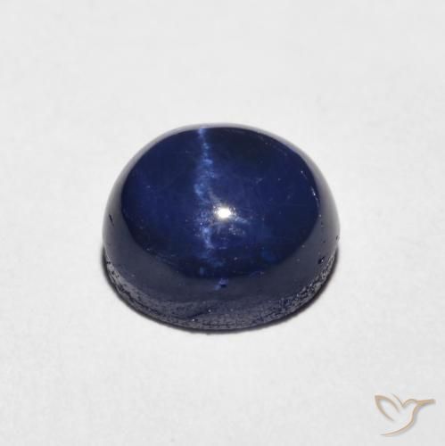 Star Sapphire Gemstone in 7 mm (calibrated) Size for Sale, Star Sapphire Stone in Navy Blue Color