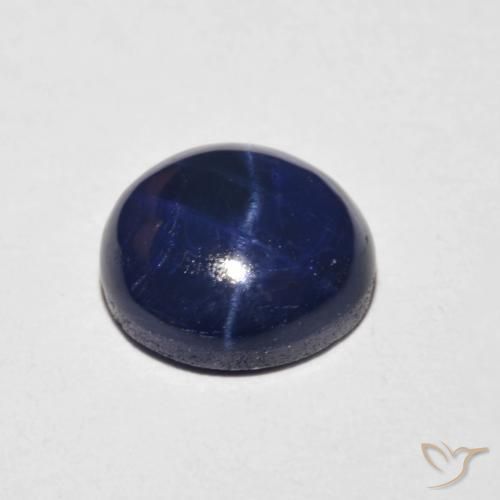 Star Sapphire Gemstone in 9 mm (calibrated) Size for Sale, Star Sapphire Stone in Navy Blue Color