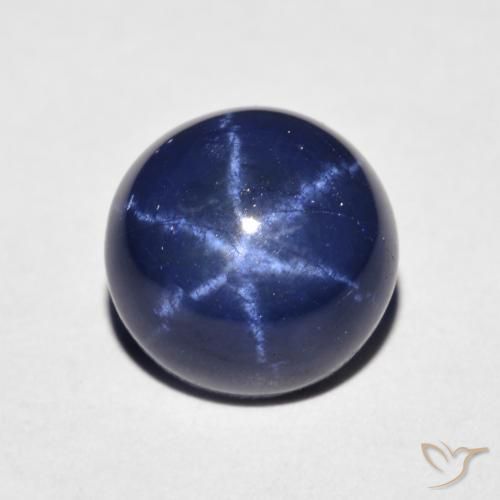 4.78 ct Blue Star Sapphire, 9.2 mm Round Cut From Thailand, Photo A