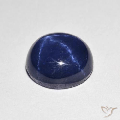 Star Sapphire Gemstone in 9 mm (calibrated) Size for Sale, Star Sapphire Stone in Navy Blue Color