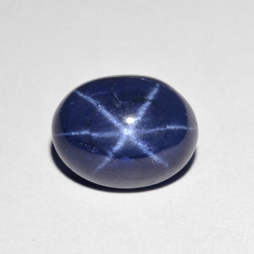 Zafiro Estrella Azul Cabujón Óvalo de 3.36 ct de Tailandia, dimensión 9,1 x 7,1mm, piedra preciosa natural Difundido, claridad Opaco, Zafiro Estrella de 1 pieza en color Azul marino, dureza Mohs de 9 Adecuado para joyas de uso diario, Photo A