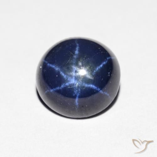 2.15 ct Blue Star Sapphire Stone, Natural Star Sapphire in Round Cabochon Shape for Sale
