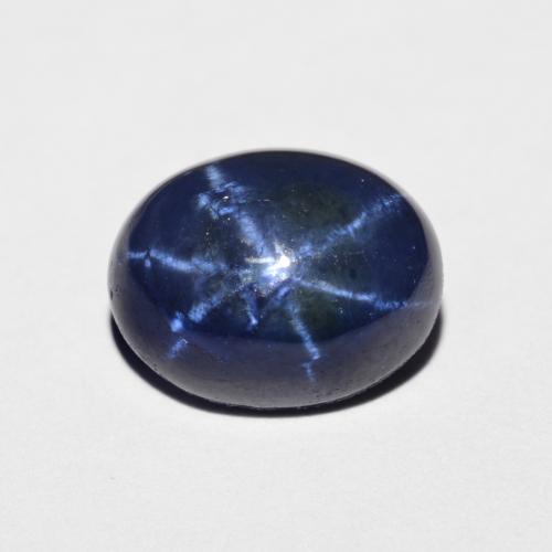 Zaffiro stellato Ovale cabochon da 4,13 ct dalla Thailandia, dimensione 10,2 x 8,2mm, purezza Opaque, pietra preziosa naturale Diffuso , Zaffiro stellato 1pc in colore Blu scuro, durezza Mohs di 9 adatto per gioielli da indossare ogni giorno, Photo A