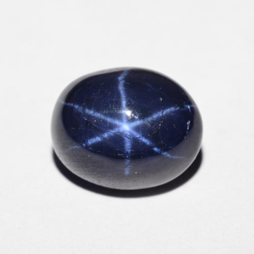 Saphir Étoilé Bleu Ovale 9,9 x 8mm de la Thaïlande, poids de 4,68 ct, pierre gemme naturelle Diffusé de pureté Opaque , 1 pièce Saphir Étoilé oval cabochon, couleur : Bleu marine, dureté de Mohs de 9 convient aux bijoux de tous les jours, pierre de sagesse, Photo A