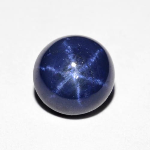 2,22 ct runder Sternsaphir aus Thailand, Größe: 7,3mm, Reinheit: Opaque, Garantiert echter Edelstein, 1 Stück Sternsaphir in Dunkelblau Farbe, Mohs-Härte von 9 Geeignet für den täglichen Gebrauch im Schmuck, Photo A