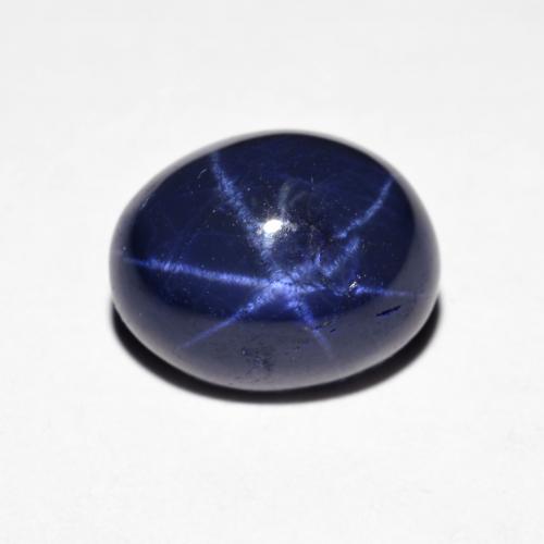 10,2 x 8,1mm Zaffiro stellato blu Ovale cabochon dalla Thailandia, peso di 4,65 ct, pietra preziosa naturale Diffuso in purezza Opaque, Zaffiro stellato 1pz - il colore è Blu scuro, durezza Mohs di 9 adatto per gioielli da indossare ogni giorno, Photo A