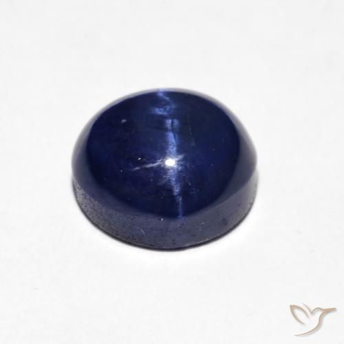 Star Sapphire Gemstone in 7.5 mm (calibrated) Size for Sale, Star Sapphire Stone in Deep Blue Color