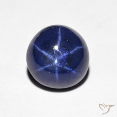 2.56 ct Blue Star Sapphire, 7.5 mm Round Cut From Thailand, Photo A