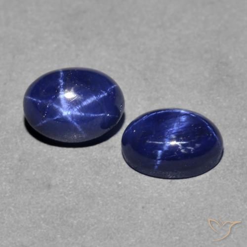 3.09 ctw Blue Star Sapphire Stones, Natural Star Sapphire in Oval Cabochon Shape for Sale