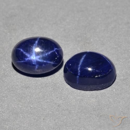 3.46 ctw Blue Star Sapphire Stones, Natural Star Sapphire in Oval Cabochon Shape for Sale