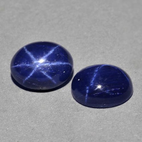 6.06 ctw Blue Star Sapphire Stones, Natural Star Sapphire in Oval Cabochon Shape for Sale