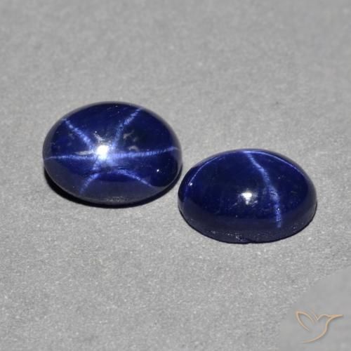 2.48 ctw Blue Star Sapphire Stones, Natural Star Sapphire in Oval Cabochon Shape for Sale