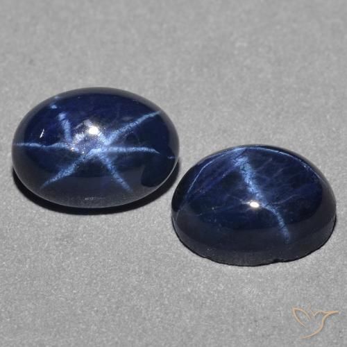 3.21 ctw Blue Star Sapphire Stones, Natural Star Sapphire in Oval Cabochon Shape for Sale