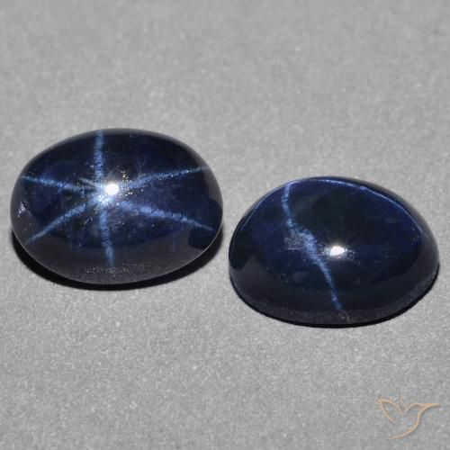 3.21 ctw Blue Star Sapphire Stones, Natural Star Sapphire in Oval Cabochon Shape for Sale
