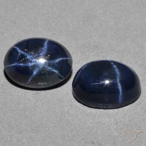 3.27 ctw Blue Star Sapphire Stones, Natural Star Sapphire in Oval Cabochon Shape for Sale