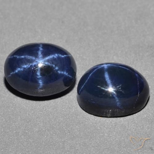 3.82 ctw Blue Star Sapphire Stones, Natural Star Sapphire in Oval Cabochon Shape for Sale