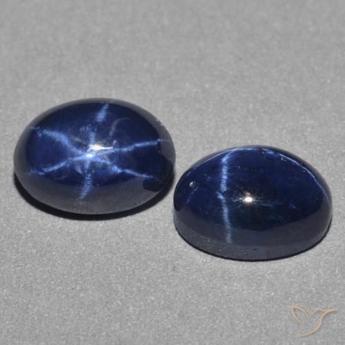 3.28 ctw Blue Star Sapphire Stones, Natural Star Sapphire in Oval Cabochon Shape for Sale