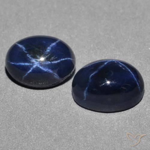 3.46 ctw Blue Star Sapphire Stones, Natural Star Sapphire in Oval Cabochon Shape for Sale