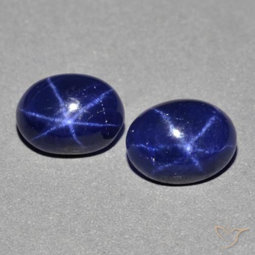 3.77 ct Blue Star Sapphire, 8.1 x 6.2 mm Oval Cut From Thailand, Photo A