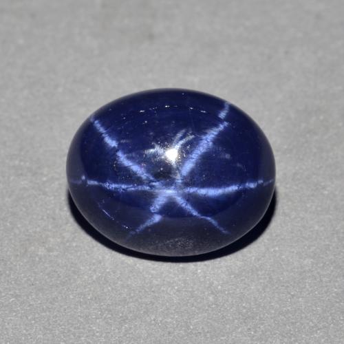 Zafiro Estrella Azul marino Ovalada de 4.12 ct de Tailandia, dimensión 10 x 8,1mm, piedra preciosa natural Difundido, claridad Opaco, Zafiro Estrella Cabujón Óvalo de 1 pieza, dureza de Mohs de 9 Adecuado para joyas de uso diario , Photo A