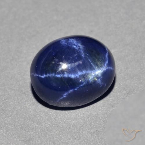 4.02 ct Blue Star Sapphire Stone, Natural Star Sapphire in Oval Cabochon Shape for Sale
