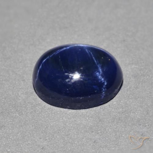 Star Sapphire Gemstone in 10 x 8 mm (calibrated) Size for Sale, Star Sapphire Stone in Navy Blue Color